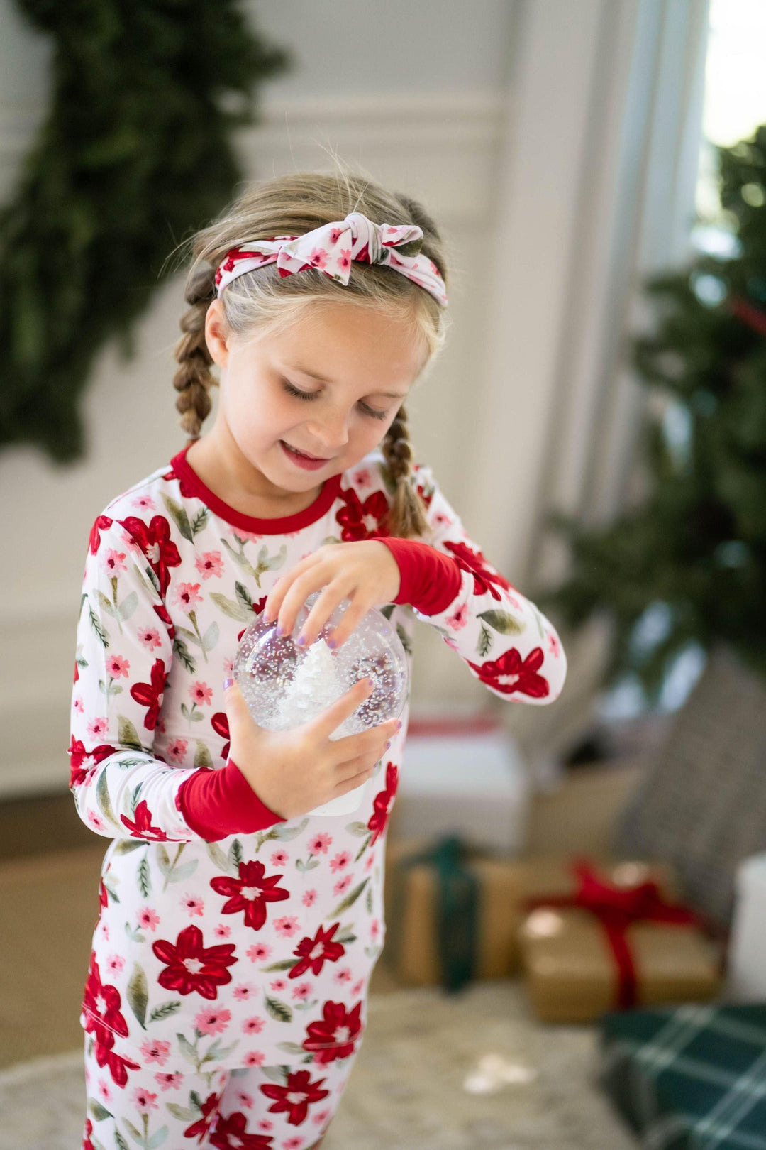 Petal Perfect Poinsettia Kids' Two-Piece Pajama Set