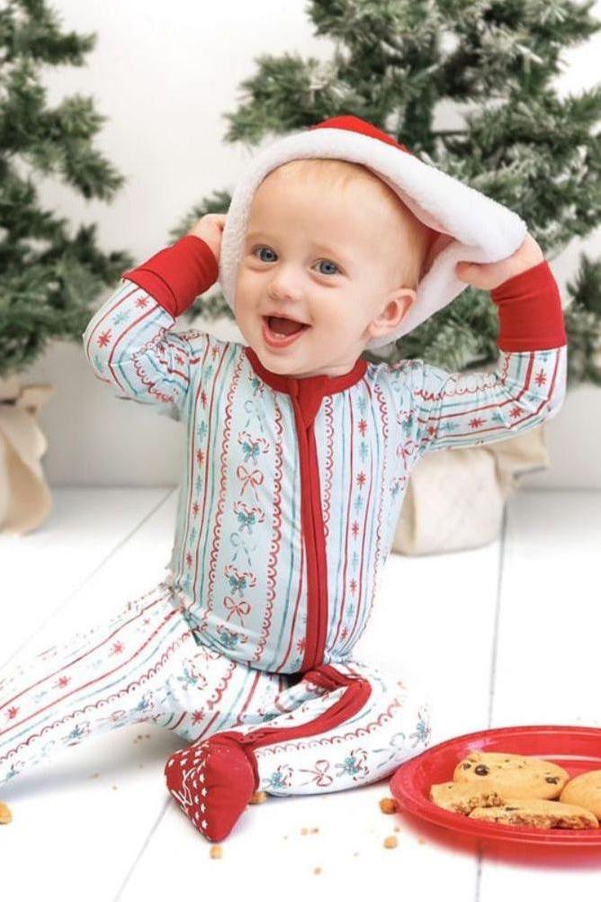 Vintage Christmas One-Piece Zipper Pajamas