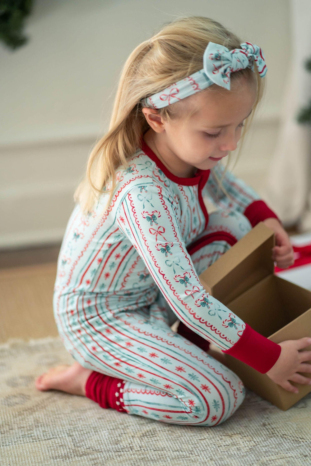 Vintage Christmas One-Piece Zipper Pajamas