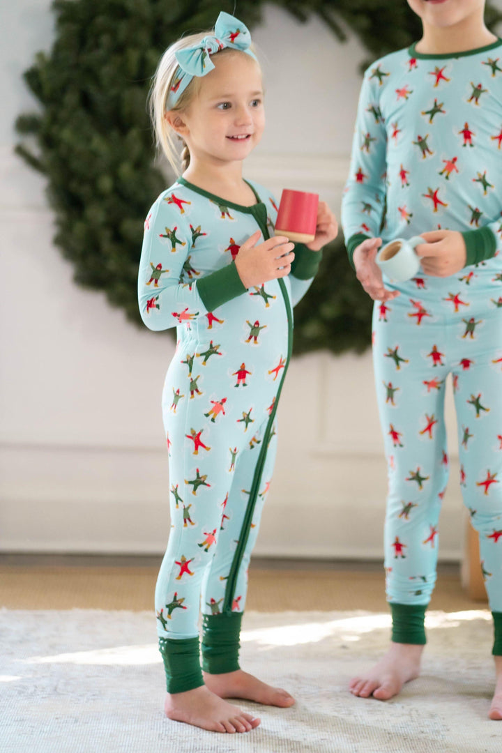 Snow Much Fun One-Piece Zipper Pajamas