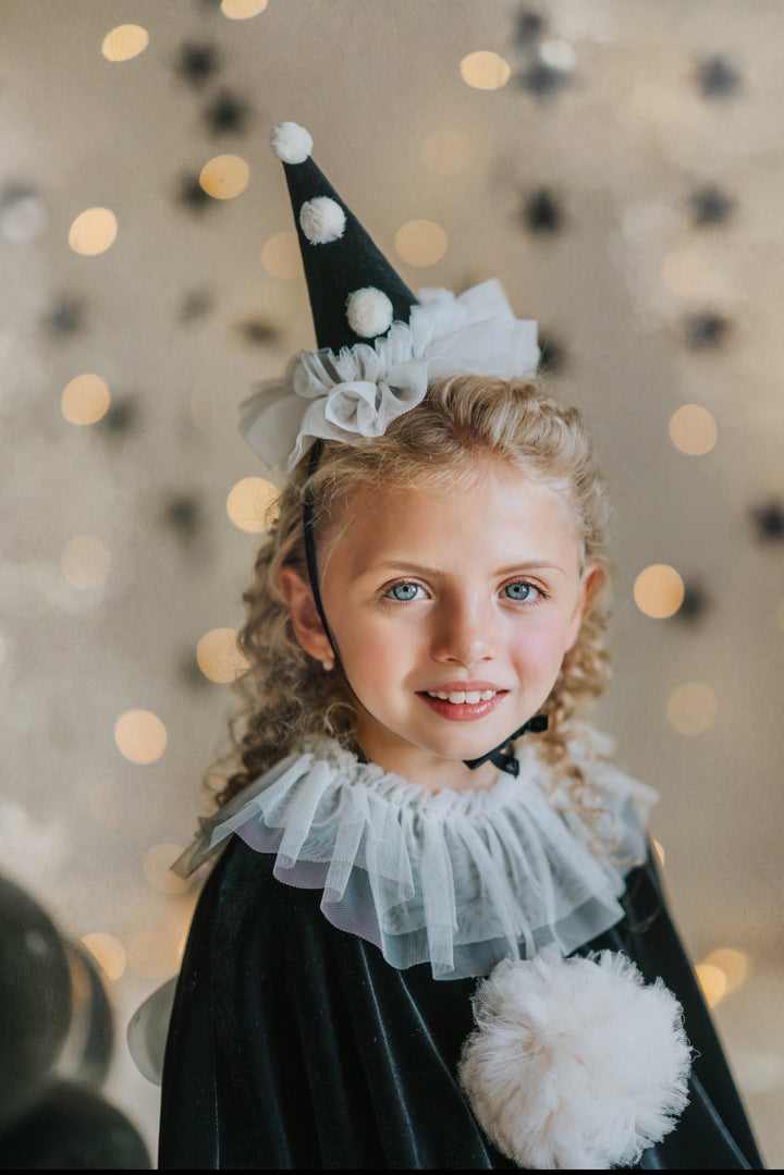 Pirouette Clown Costume – Kids Halloween Cape & Hat, Toddler to Teen