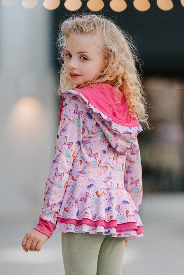 Magical Unicorns- Girls' Peplum Jacket