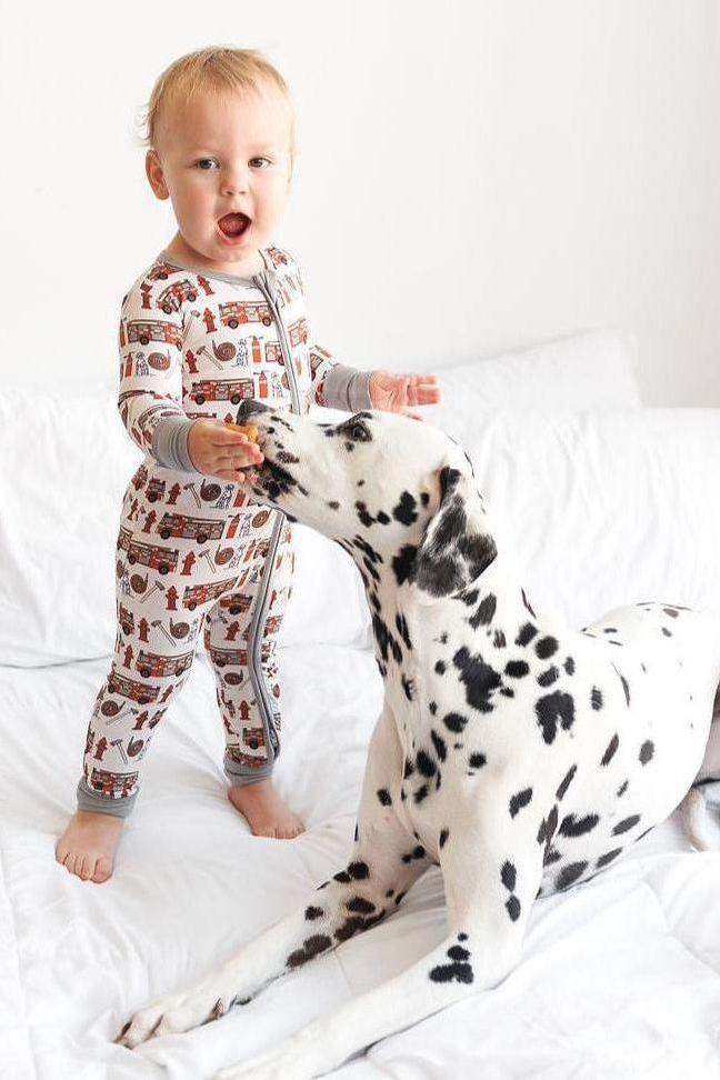 Firehouse Friends Bamboo One-Piece Zipper Pajamas