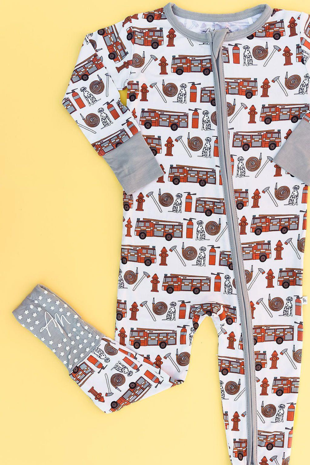 Firehouse Friends Bamboo One-Piece Zipper Pajamas