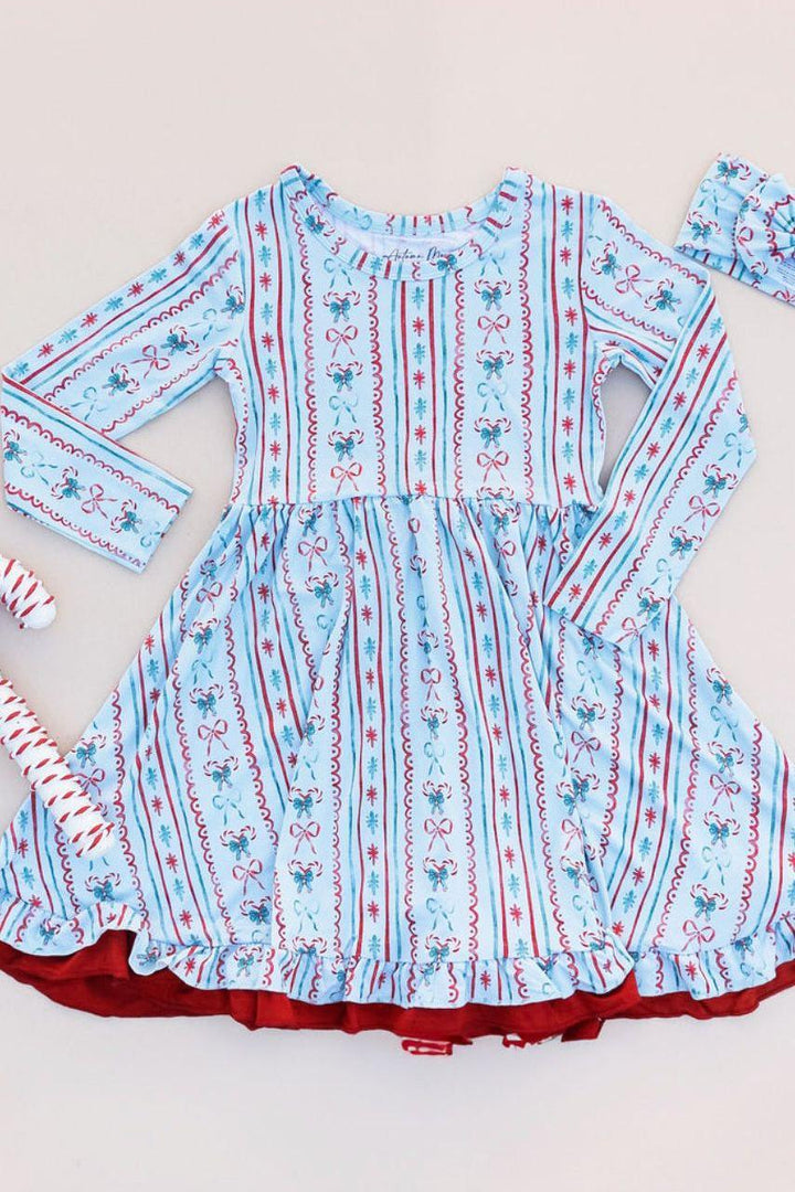 Vintage Christmas Girls' Twirl Dress