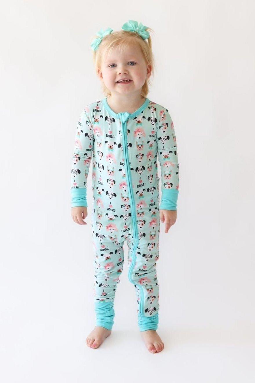 I <3 Dogs Bamboo One-Piece Zipper Pajamas
