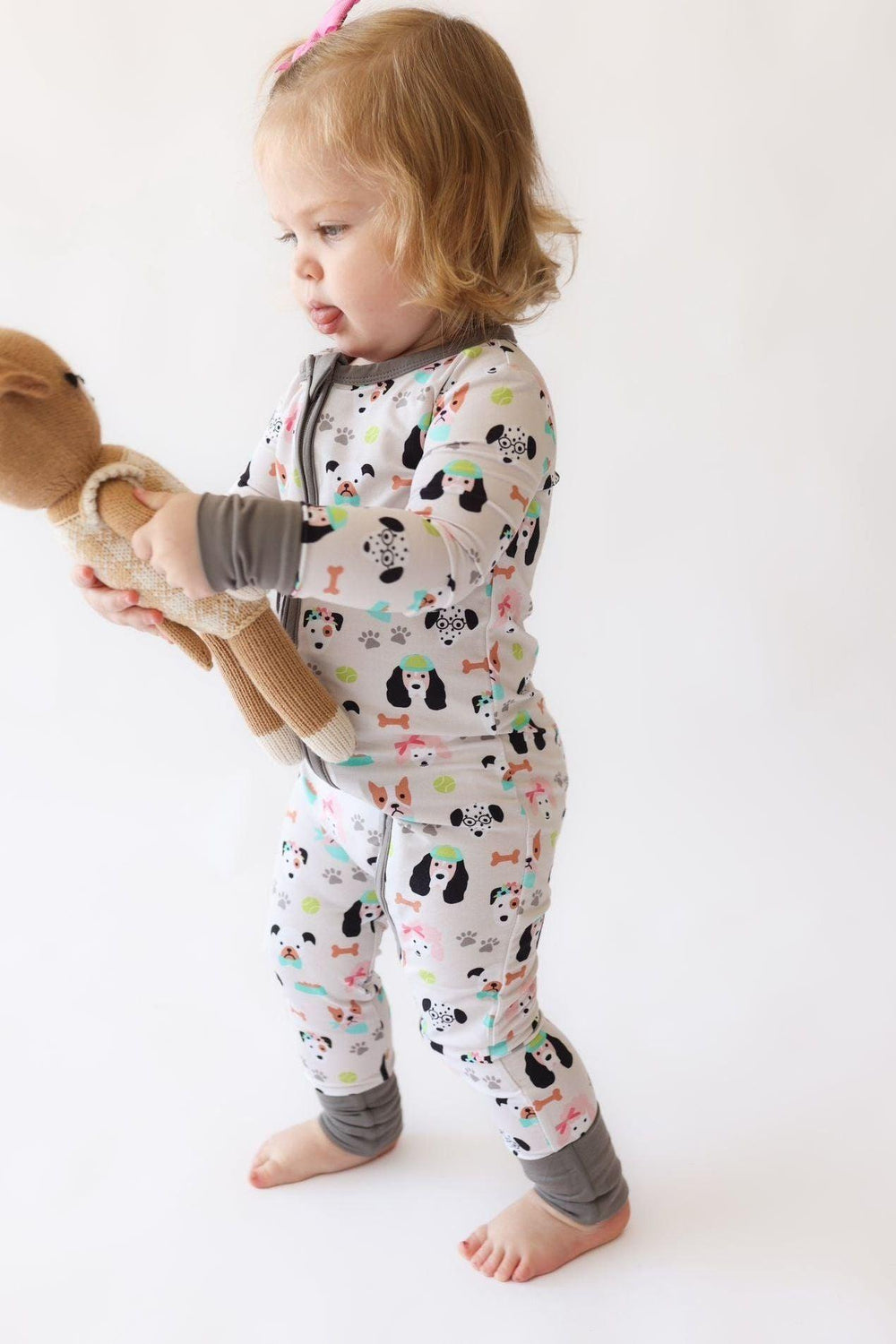 Doggie Dreams One-Piece Zipper Pajamas