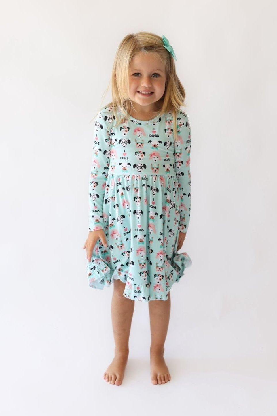 I <3 Dogs Girls' Bamboo Twirl Dress