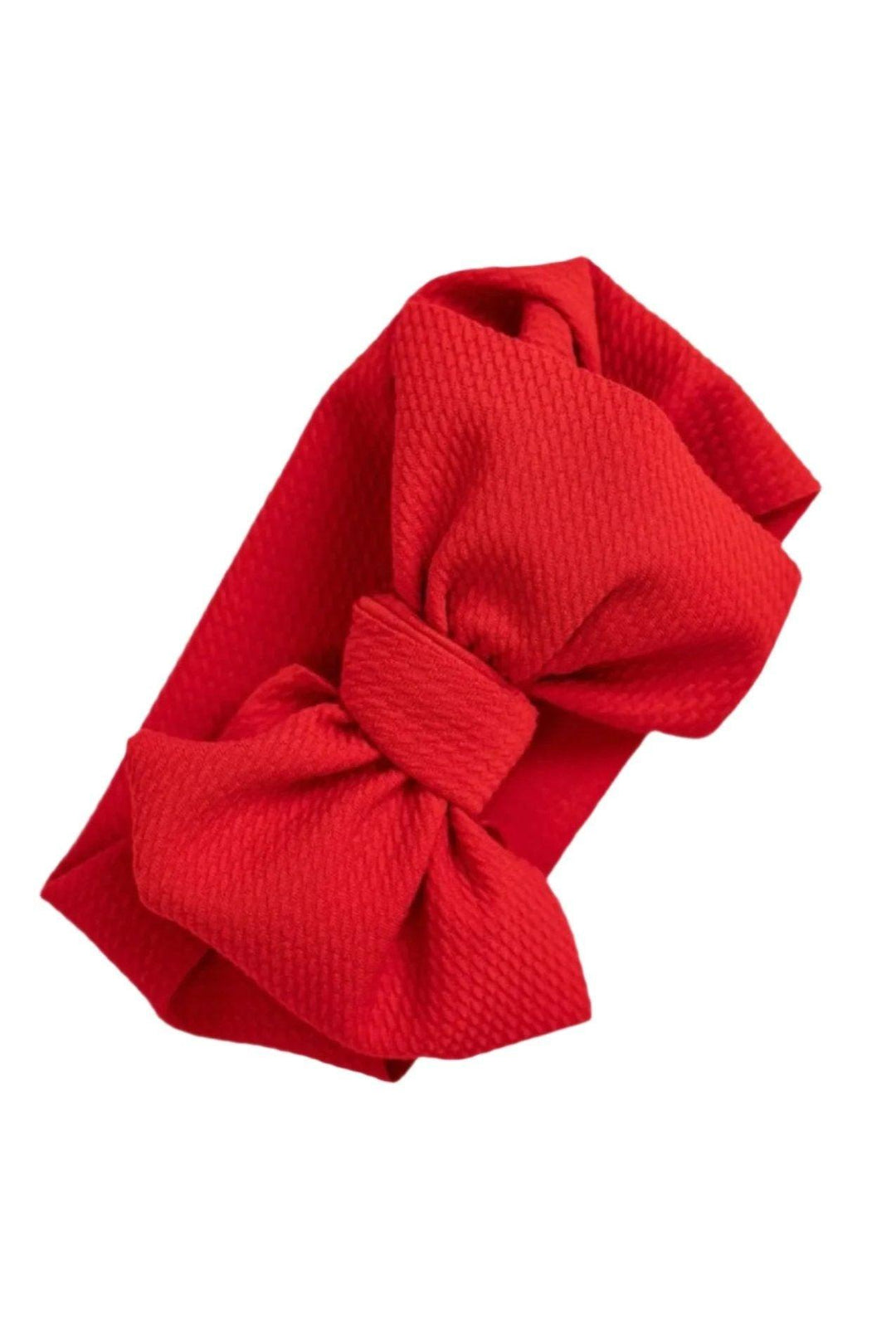 Red Textured Knotted Bow Headband