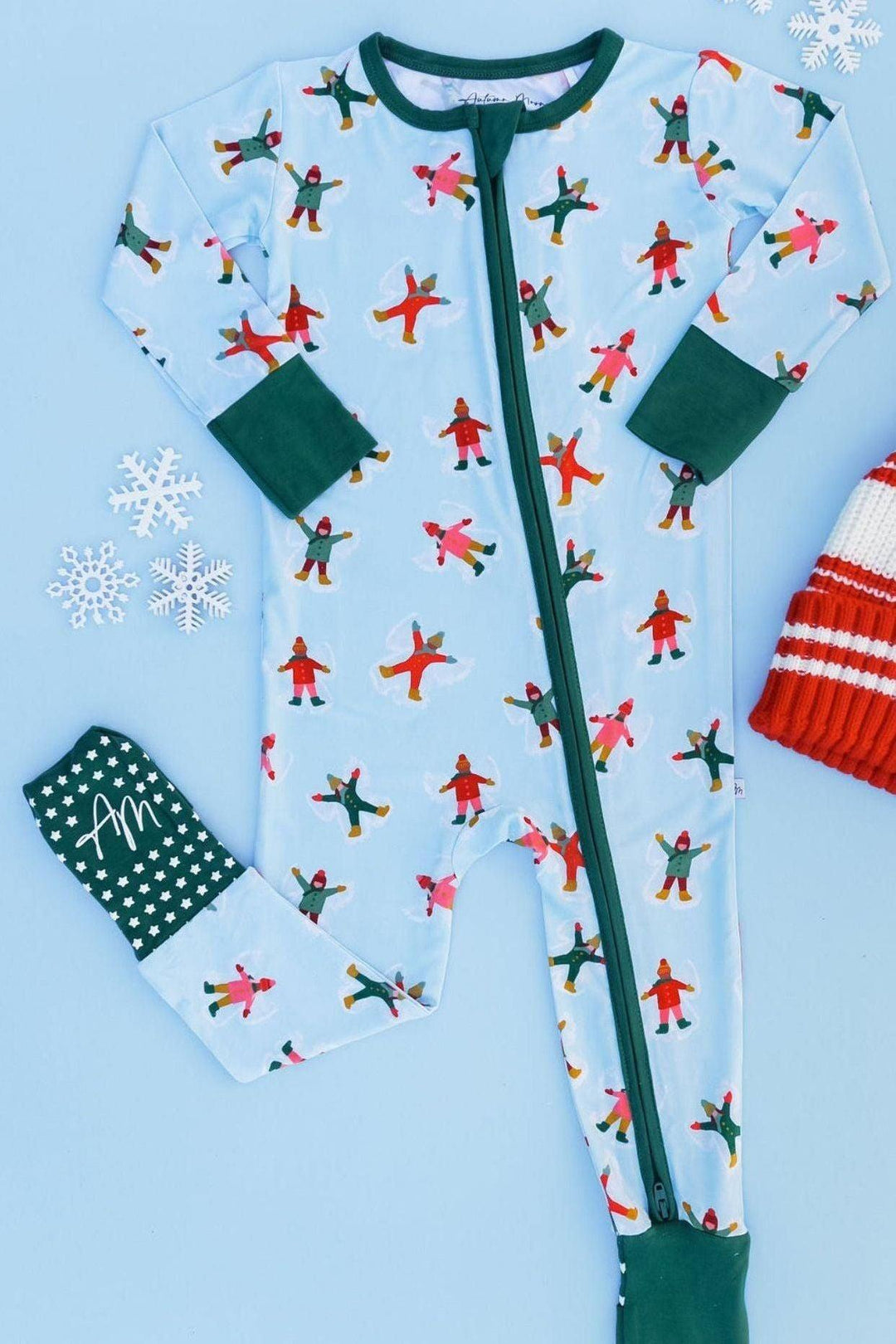 Snow Much Fun One-Piece Zipper Pajamas