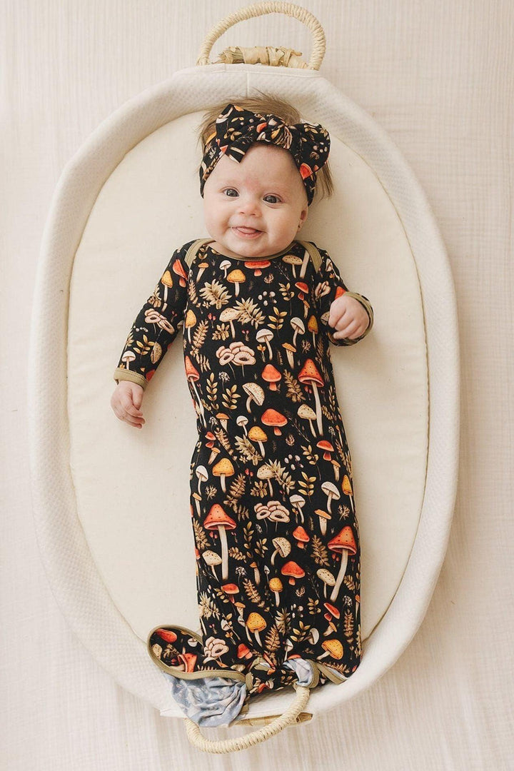 Toadstool Tales Newborn Bamboo Knotted Gown
