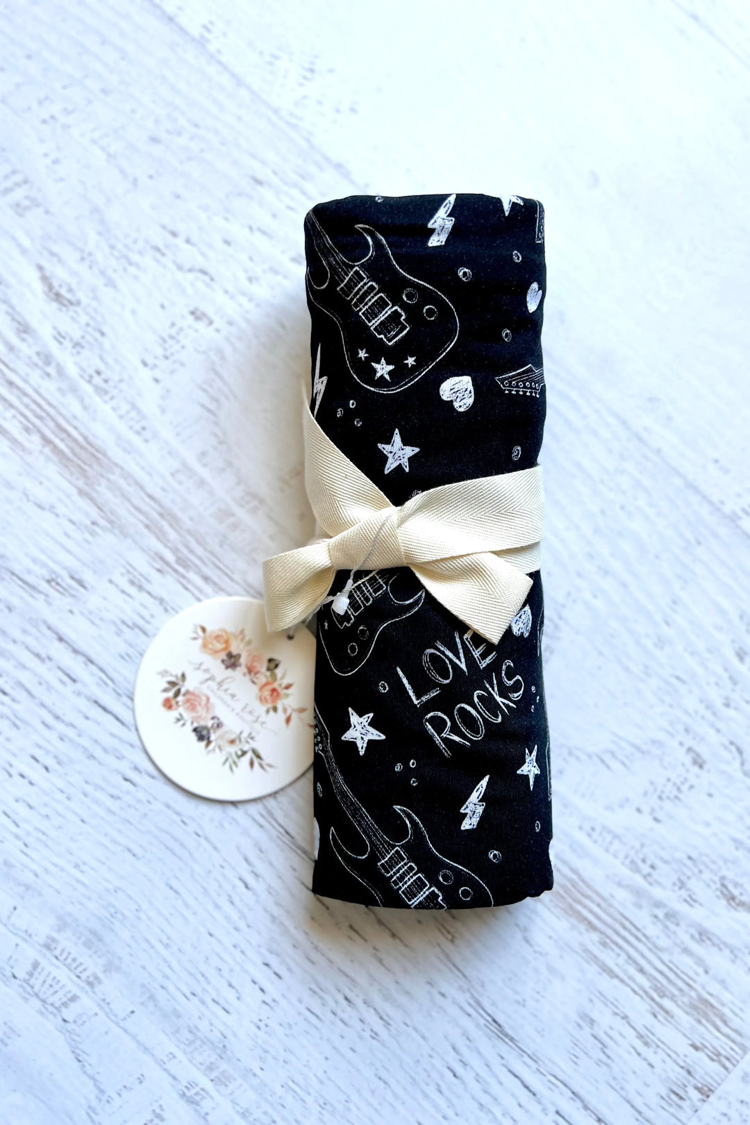 Love Rocks Newborn Bamboo Swaddle Blanket