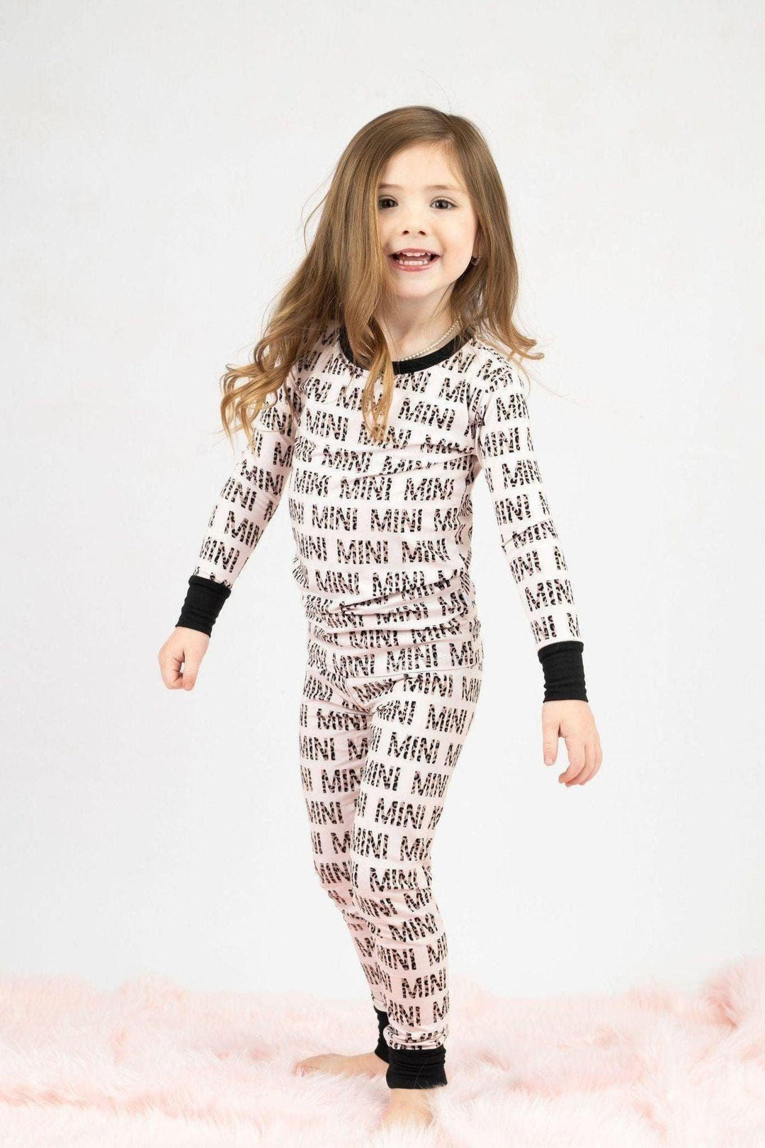 "Mini" Leopard Kids' Bamboo Two-Piece Pajama Set