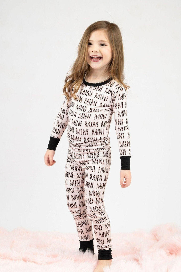 "Mini" Leopard Kids' Bamboo Two-Piece Pajama Set