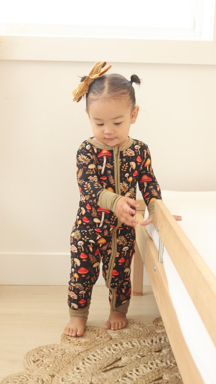 Toadstool Tales One-Piece Zipper Pajamas