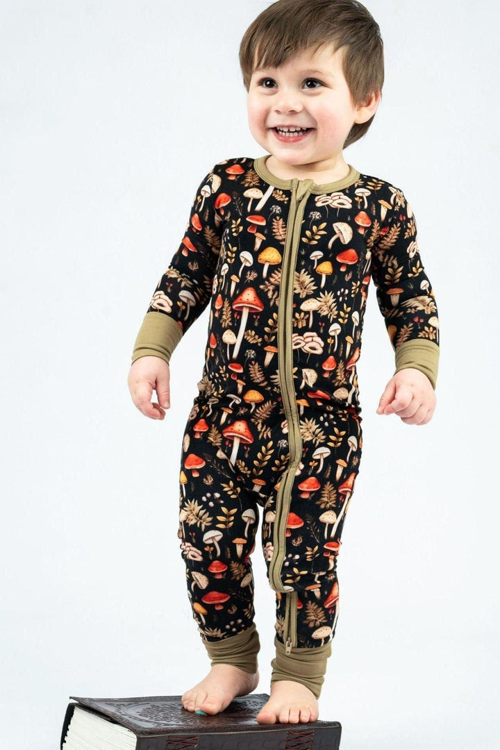 Toadstool Tales One-Piece Zipper Pajamas