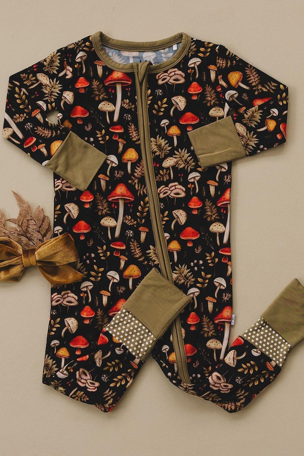 Toadstool Tales One-Piece Zipper Pajamas