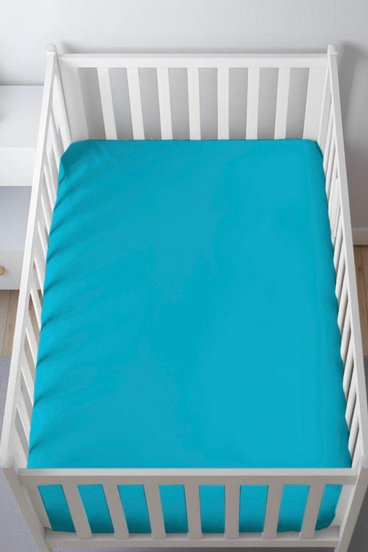 Aqua Blue Bamboo Crib Sheet
