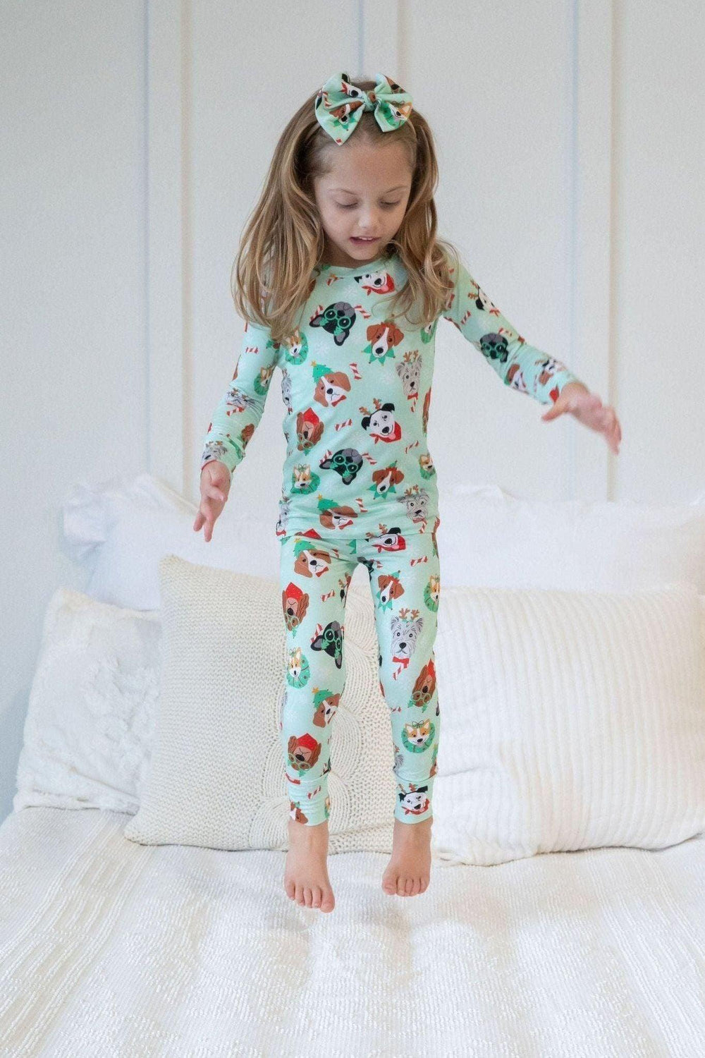 Christmas Dogs Kids' Bamboo Two-Piece Pajama Set