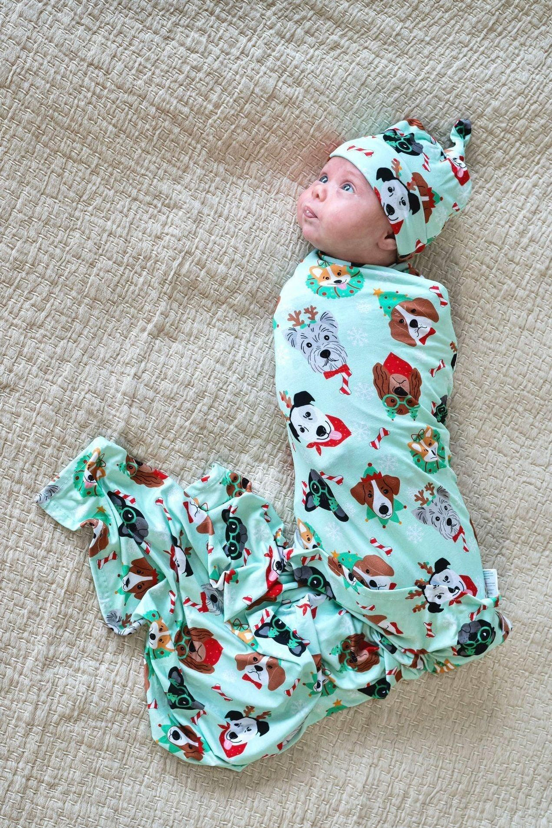 Christmas Dogs Newborn Bamboo Swaddle Blanket