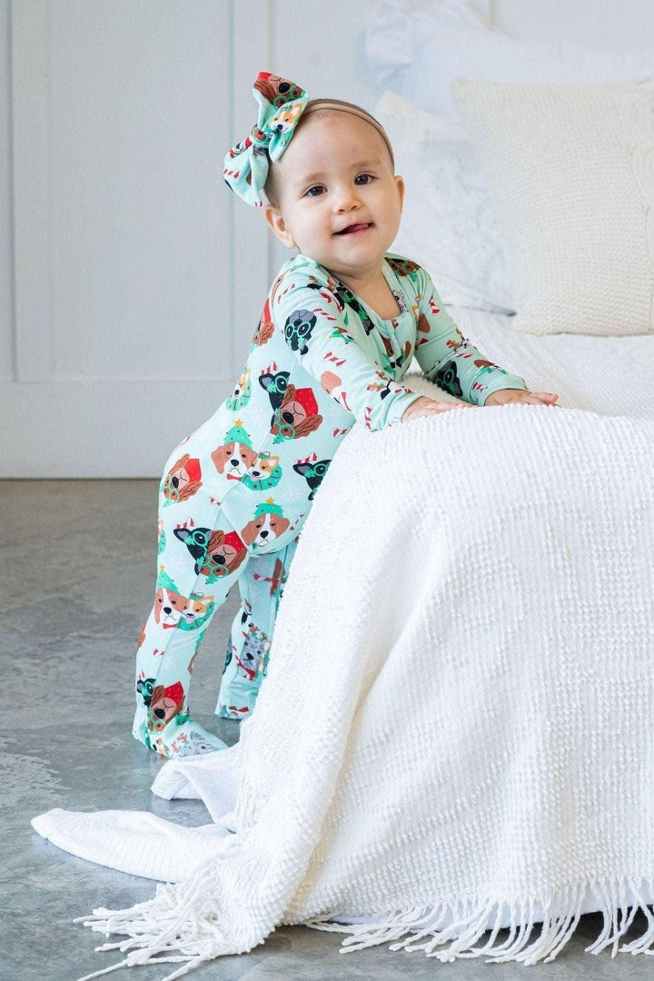 Christmas Dogs Bamboo One-Piece Zipper Pajamas