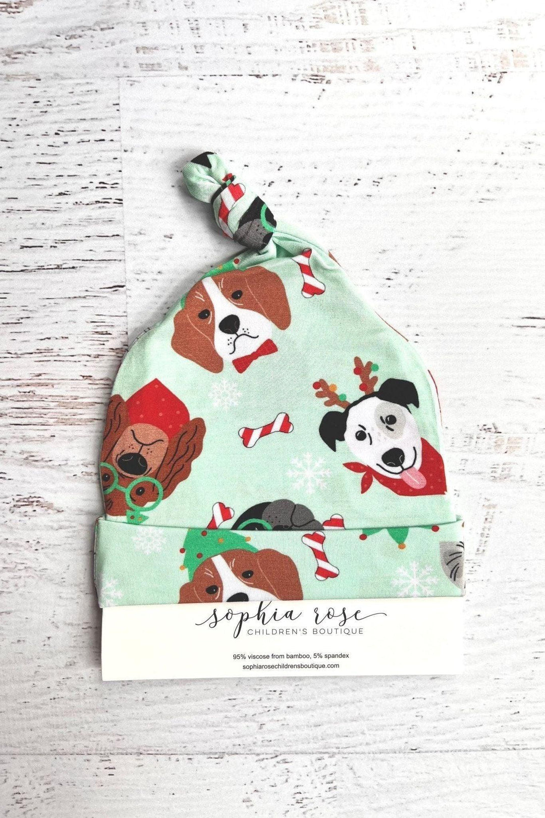 Christmas Dogs Newborn Bamboo Beanie Hat