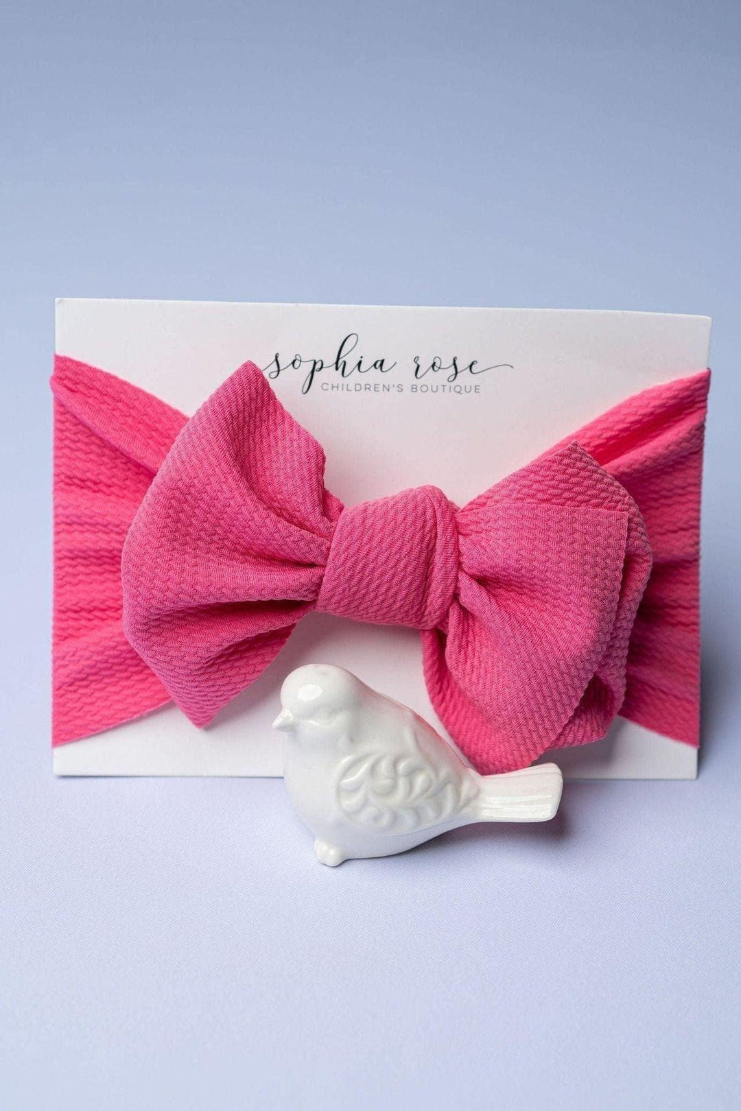 Hot Pink Bamboo Textured Hair Bow Headband