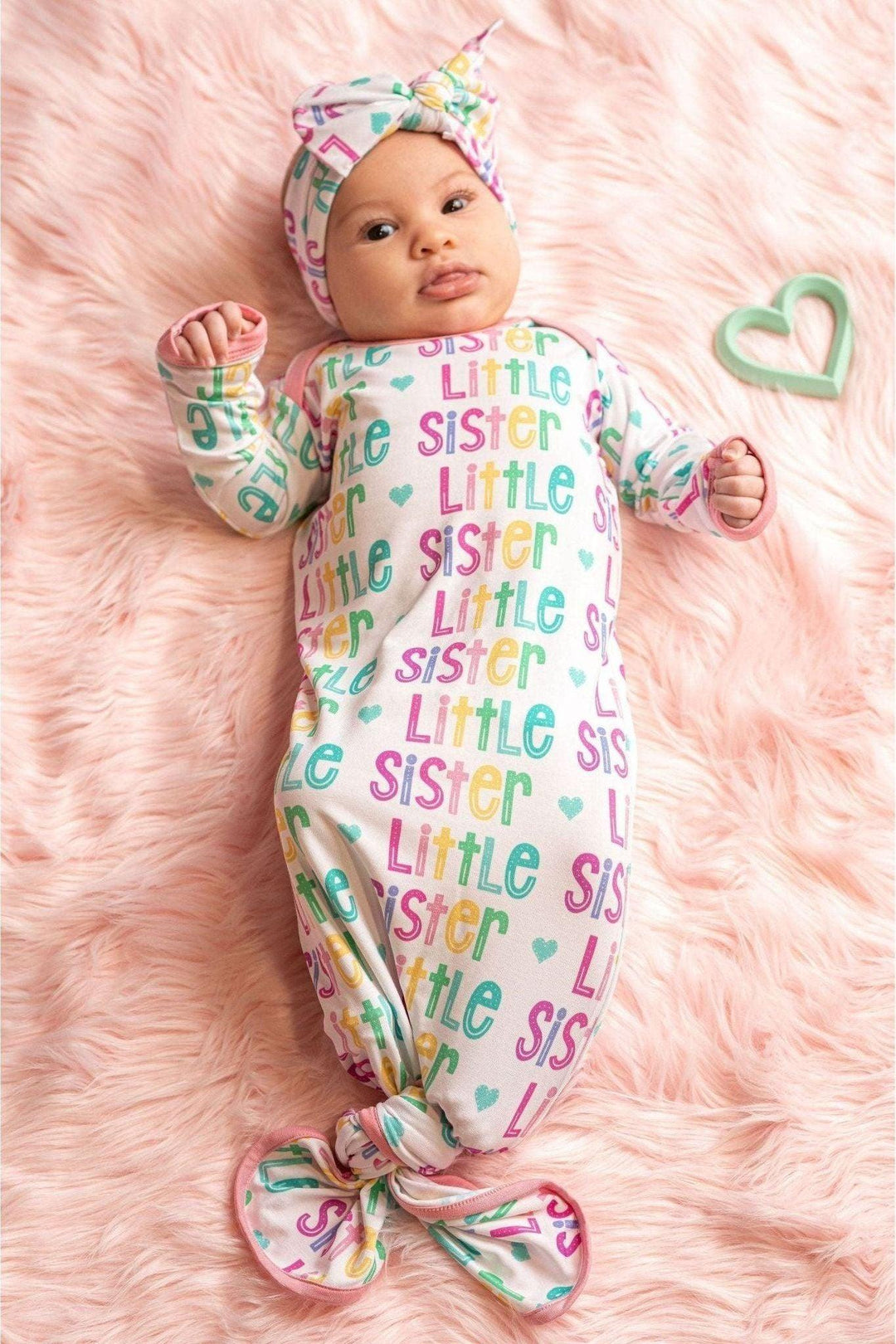 Little Sister Newborn Bamboo Knotted Gown