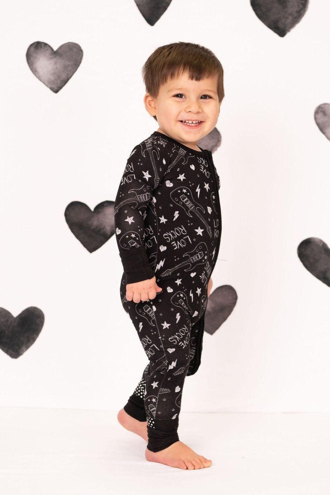 Love Rocks One-Piece Zipper Pajamas