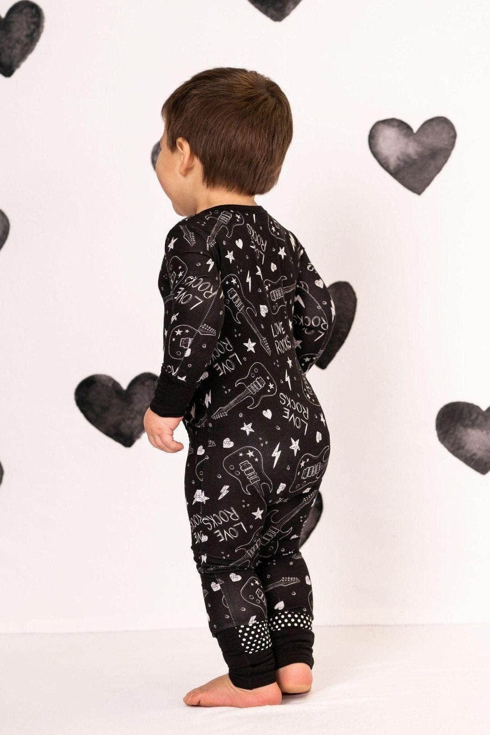 Love Rocks One-Piece Zipper Pajamas