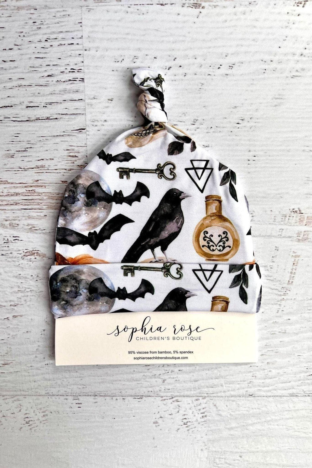 Skulls & Pumpkins Newborn Bamboo Beanie Hat