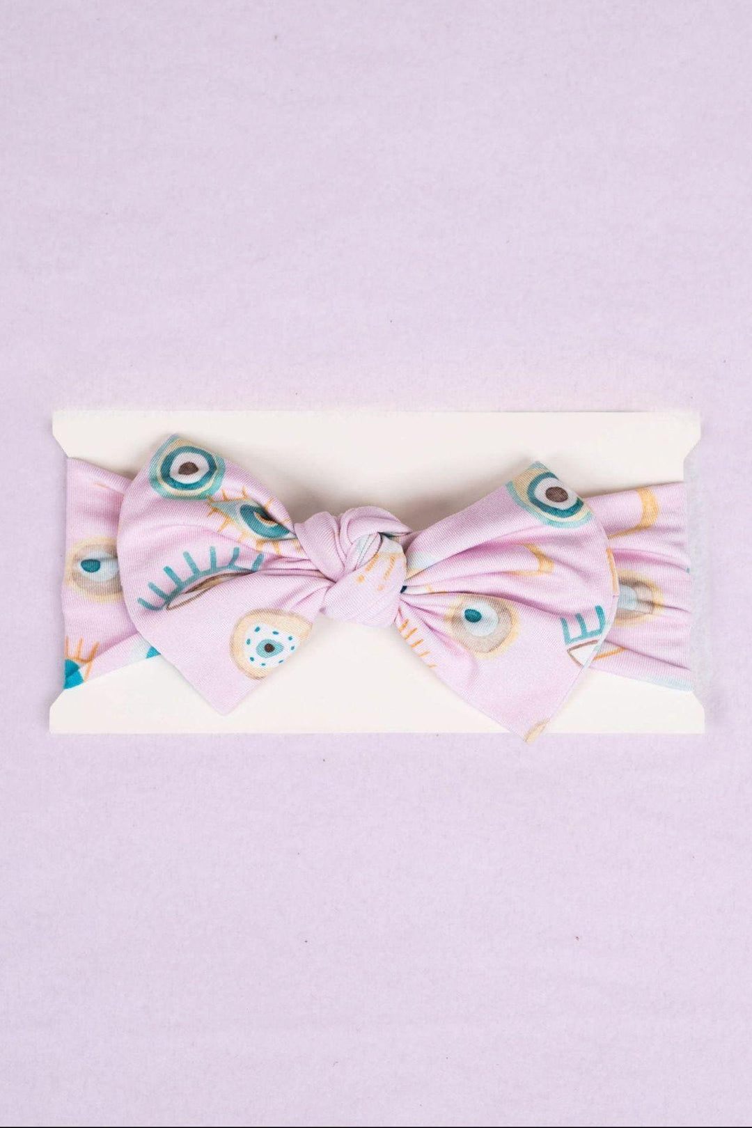Pink Evil Eye Stretchy Bamboo Headband