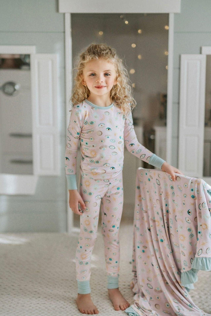 Pink Evil Eye Kids' Two-Piece Pajama Set