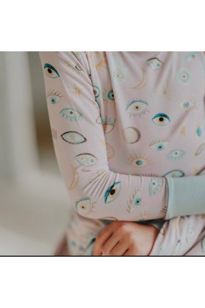Pink Evil Eye Kids' Two-Piece Pajama Set