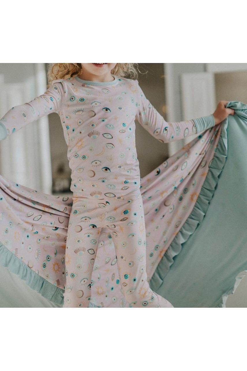 Pink Evil Eye Kids' Two-Piece Pajama Set