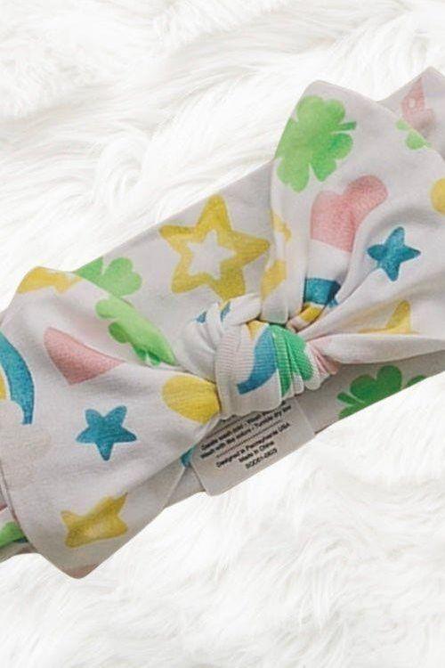 Shamrocks & Rainbows Bamboo Knotted Headband