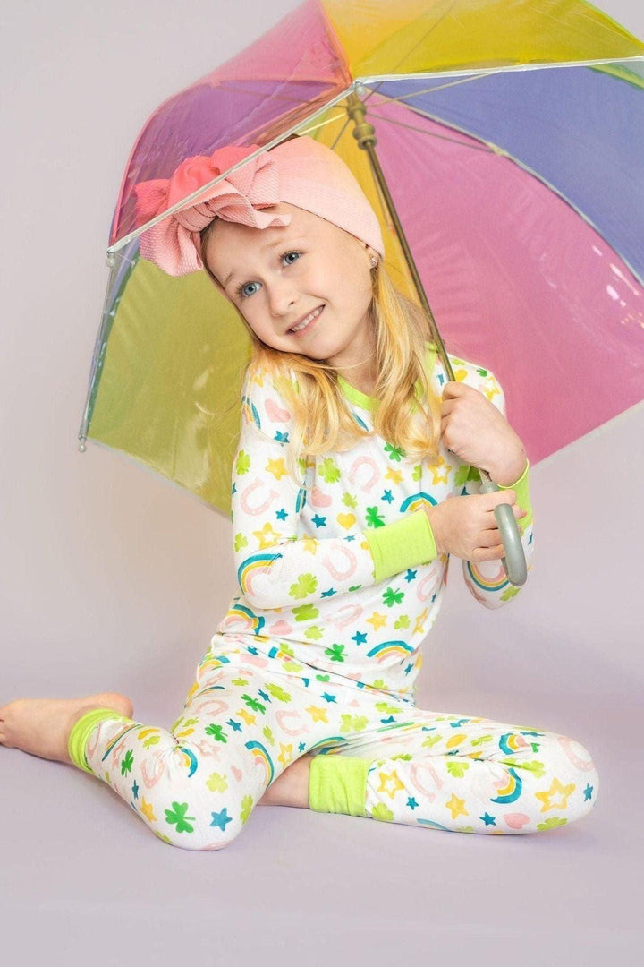 Shamrocks and Rainbows - Two Piece Kids Pajama Set