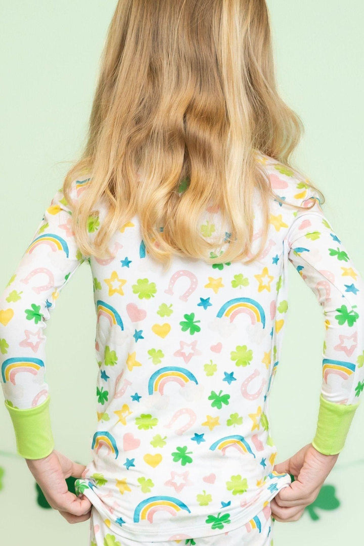 Shamrocks and Rainbows - Two Piece Kids Pajama Set
