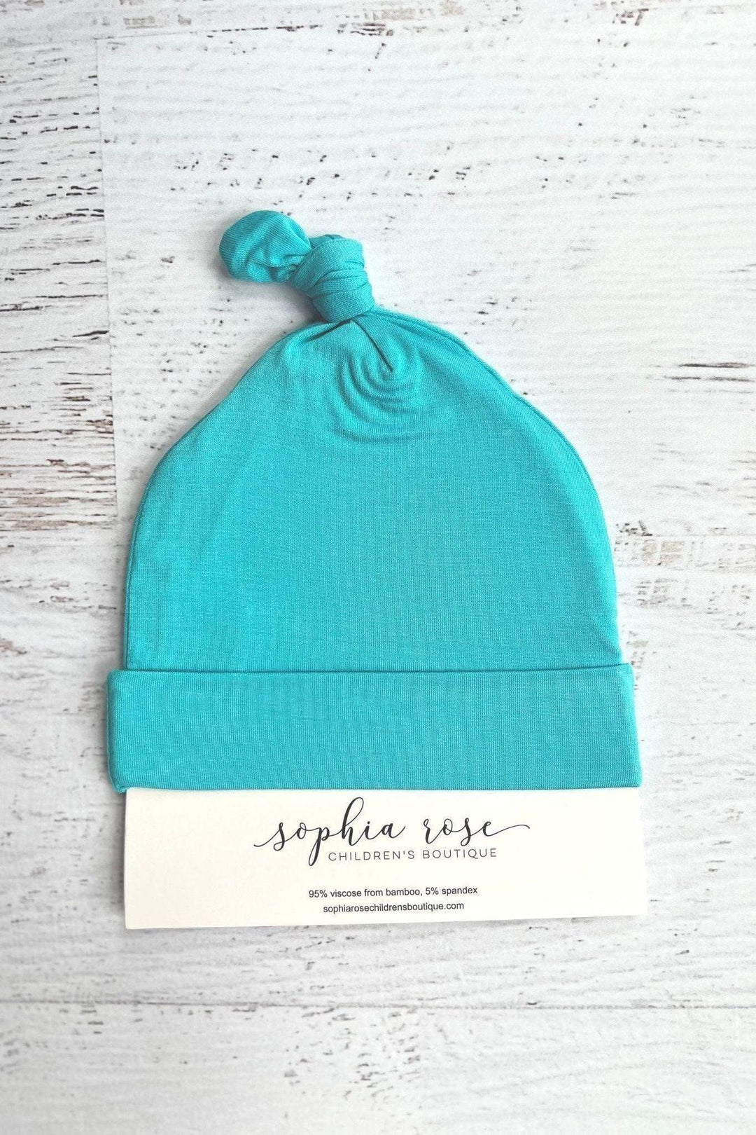 Aqua Blue Newborn Bamboo Beanie Hat