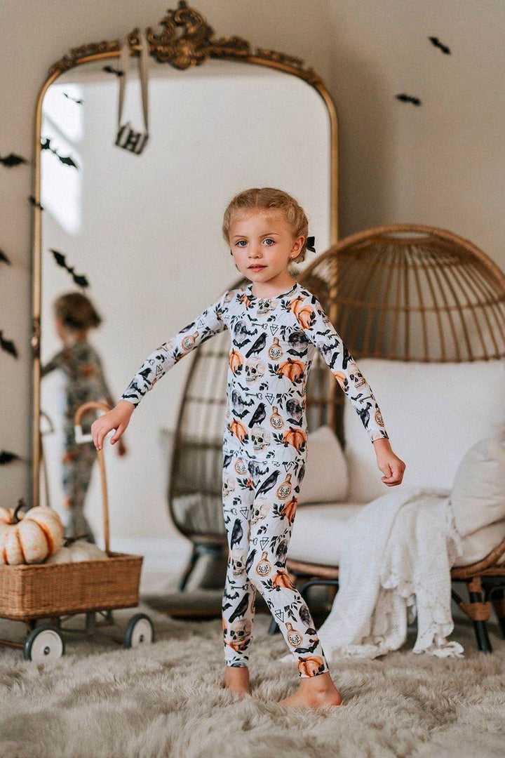 Skulls & Pumpkins Kids' Bamboo Two-Piece Pajama Set