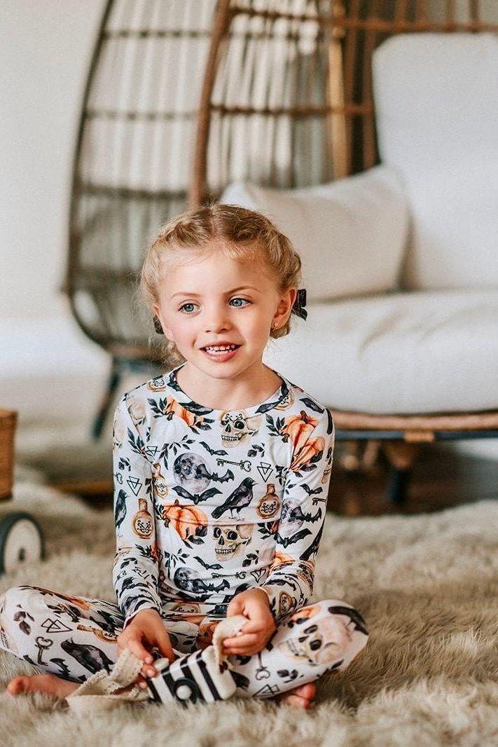 Skulls & Pumpkins Kids' Bamboo Two-Piece Pajama Set