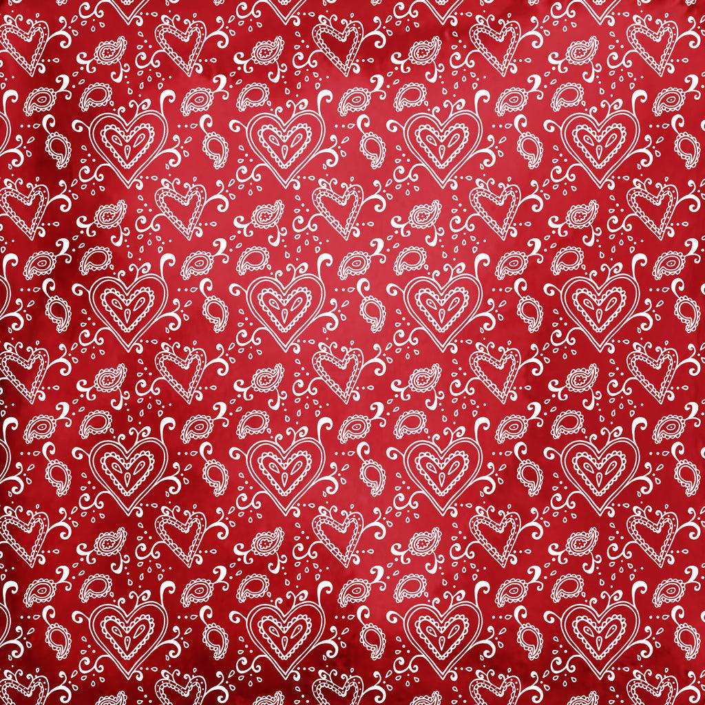 Red Paisley Hearts