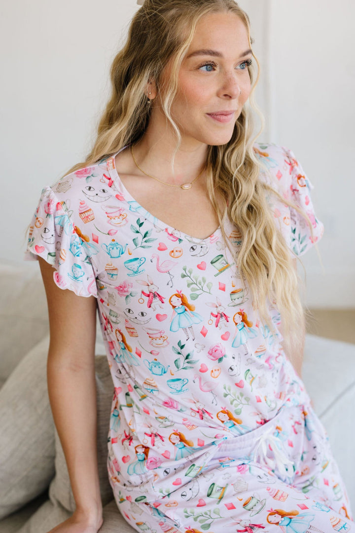 alice in wonderland mama jogger pajama set