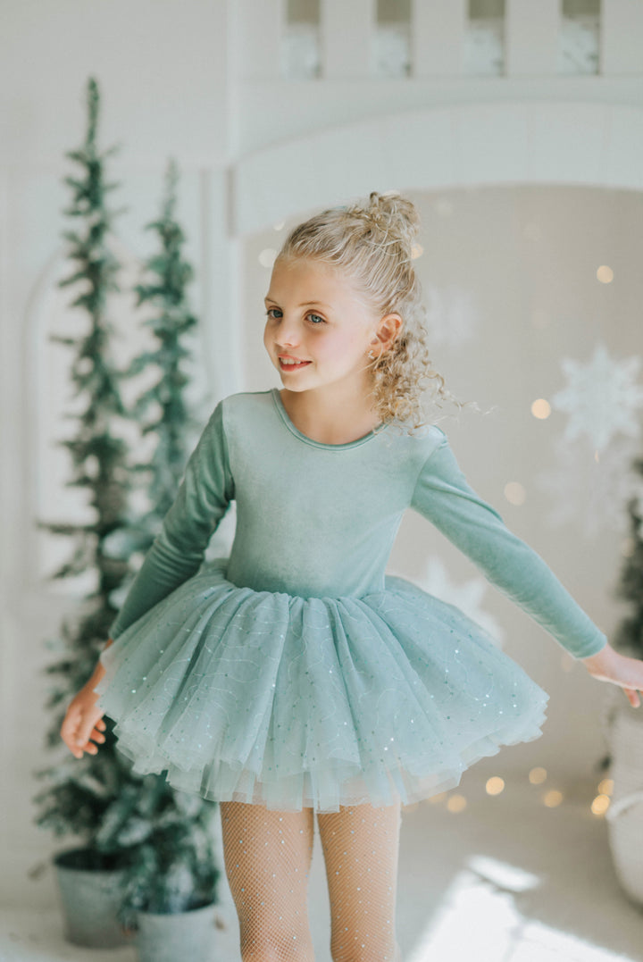 Girl spinning in Willow sparkle tutu dres