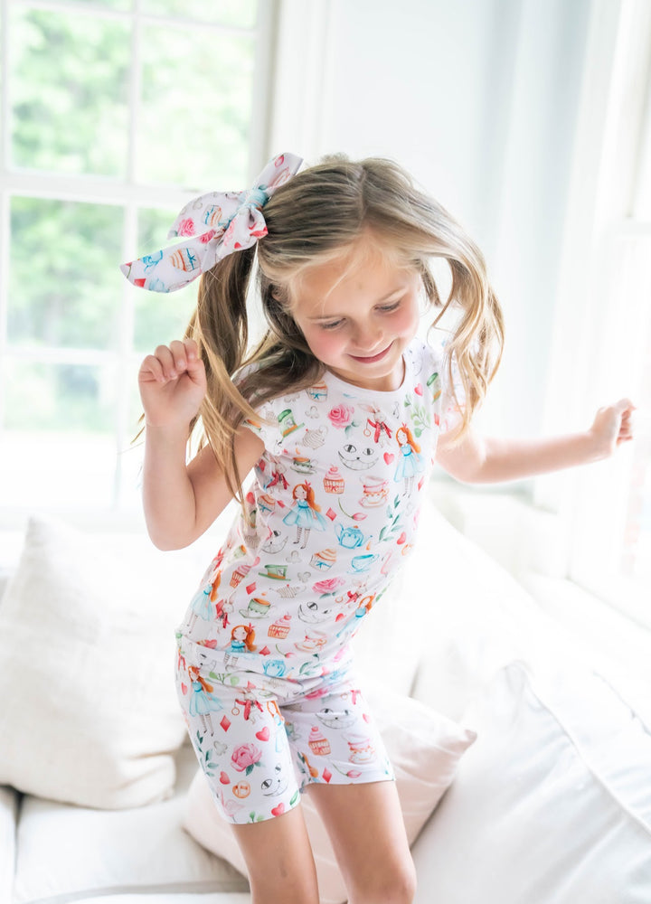 Alice in Wonderland girls short pajama set