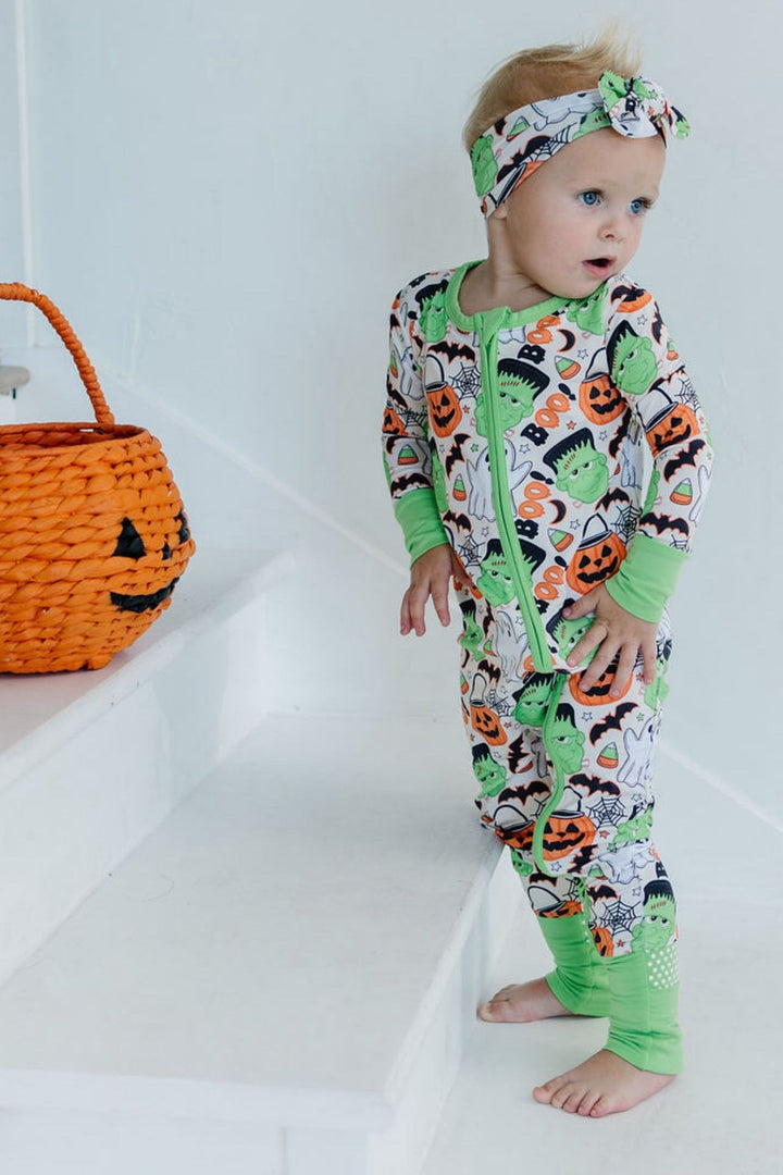 Monster Mash-Up Unisex Bamboo Zipper Pajamas