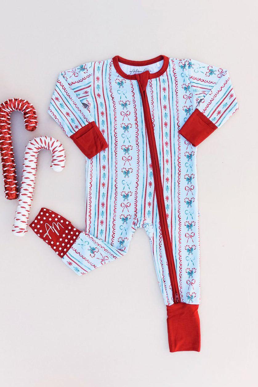 Vintage Christmas-Zip-Up Pajamas