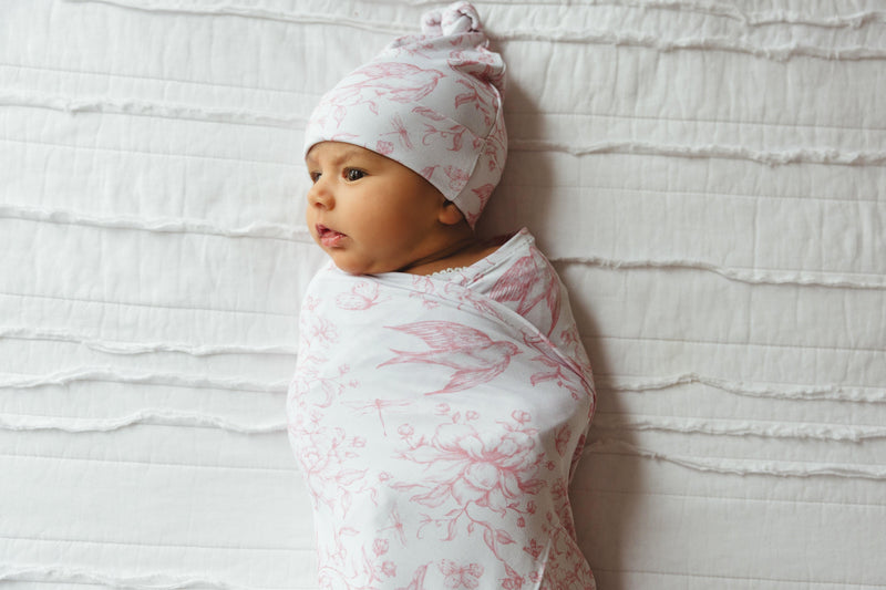 Botanical Lullaby- Toile Bamboo Swaddle Blanket