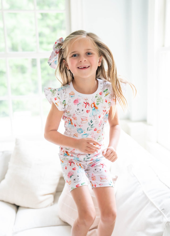 Alice in Wonderland girls short pajama set