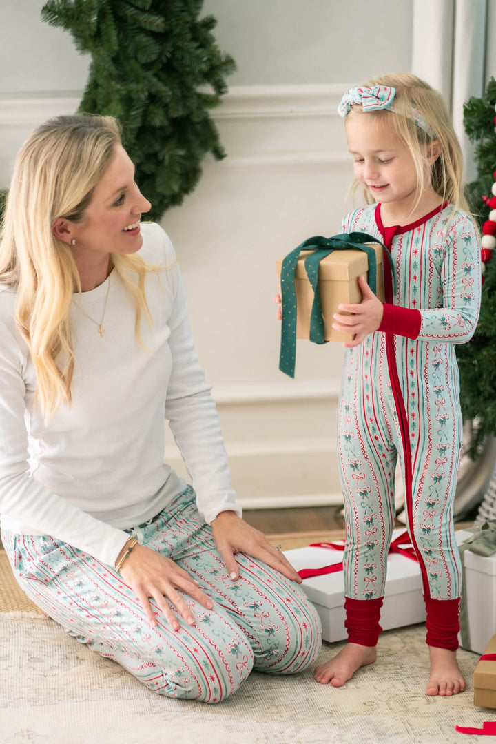 Vintage Christmas-Zip-Up Pajamas